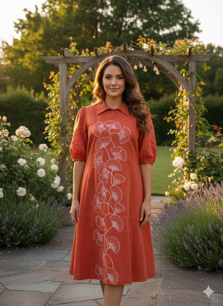 Embroidered one piece dress